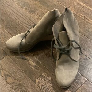 J. Crew Gray Suede Lace Up Wedge Heel ankle boots EU size 40